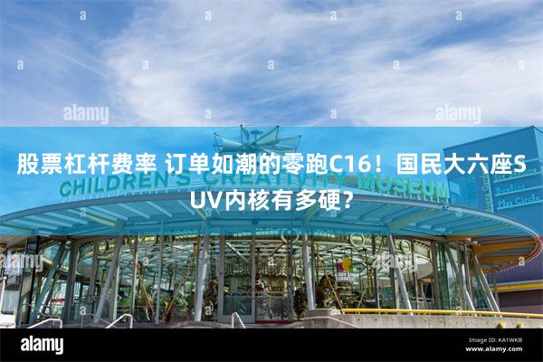 股票杠杆费率 订单如潮的零跑C16！国民大六座SUV内核有多硬？