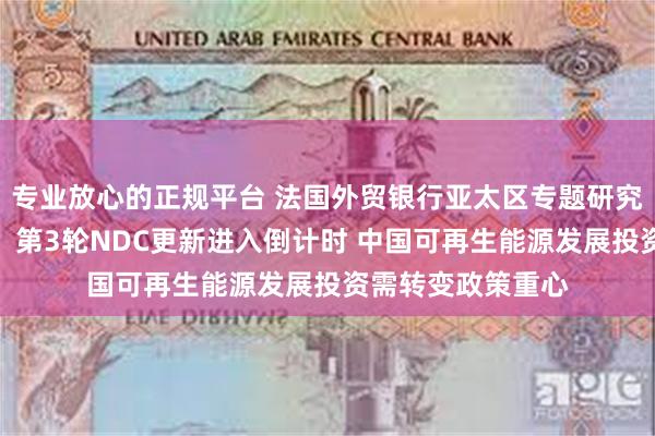 专业放心的正规平台 法国外贸银行亚太区专题研究经济学家牟昊鑫：第3轮NDC更新进入倒计时 中国可再生能源发展投资需转变政策重心