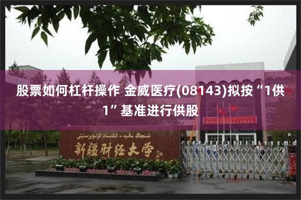 股票如何杠杆操作 金威医疗(08143)拟按“1供1”基准进行供股