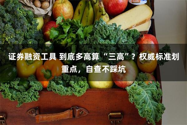 证券融资工具 到底多高算 “三高”？权威标准划重点，自查不踩坑